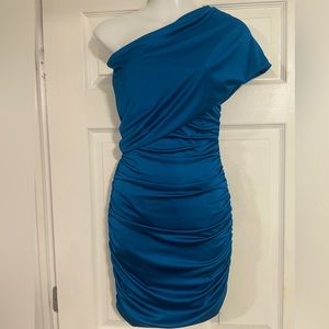 Rubber Ducky Productions ruched bandage one shoulder dress size small